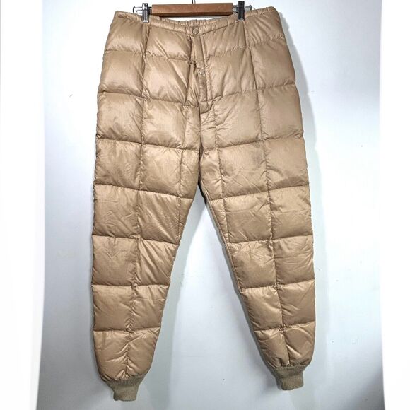 Vintage Goose Down Quilted Puffer Thermal Pants Mens M - Picture 1 of 5